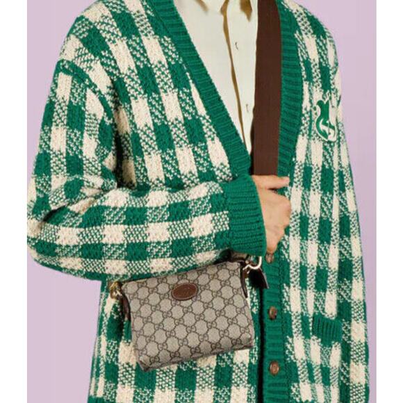 NEW Gucci Messenger GG Supreme Monogram Crossbody Clutch Wristlet Bag - Picture 14 of 14